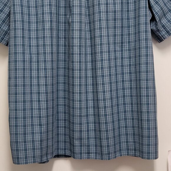 HB Harbor Bay Mens Shirt 1XLT Button Up Short Sleeve Pocket Plaid - Picture 10 of 13